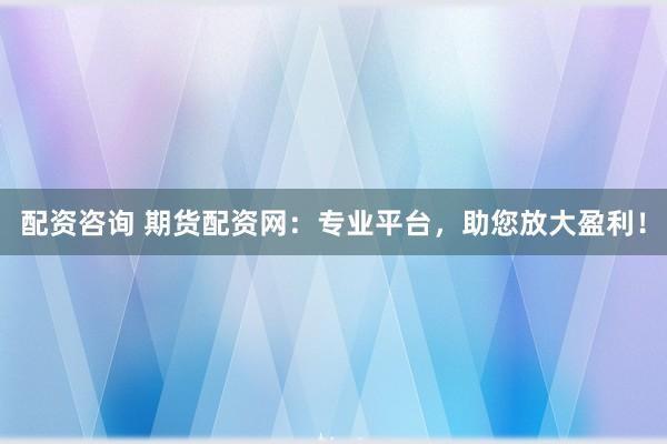 配资咨询 期货配资网：专业平台，助您放大盈利！