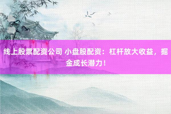 线上股票配资公司 小盘股配资：杠杆放大收益，掘金成长潜力！