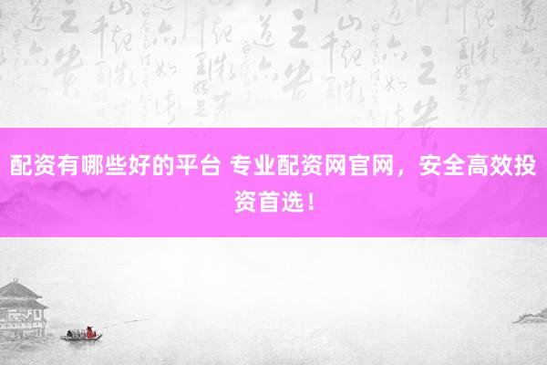 配资有哪些好的平台 专业配资网官网，安全高效投资首选！