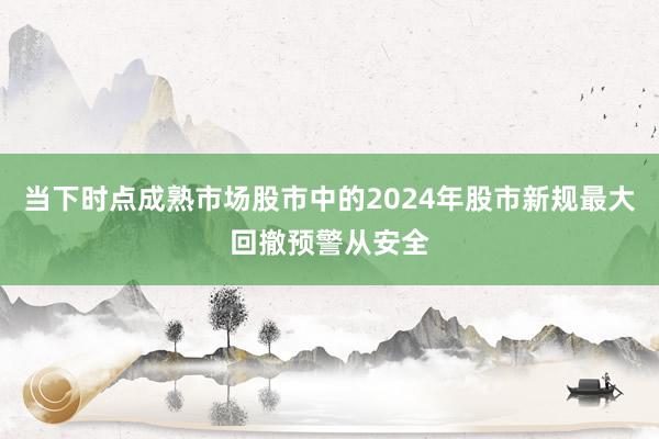 当下时点成熟市场股市中的2024年股市新规最大回撤预警从安全